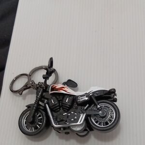 Motorcycle Keychain with Flames